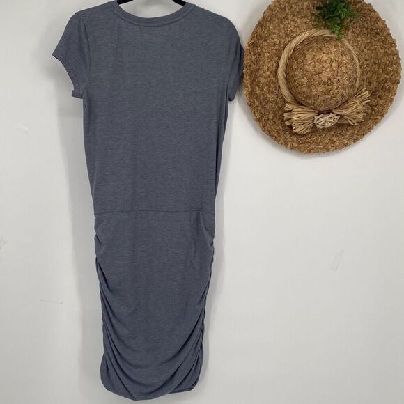 Athleta Topanga Stretch MIDI Dress Pullover Ruched Leisure Soft & Comfortable M - Picture 6 of 13